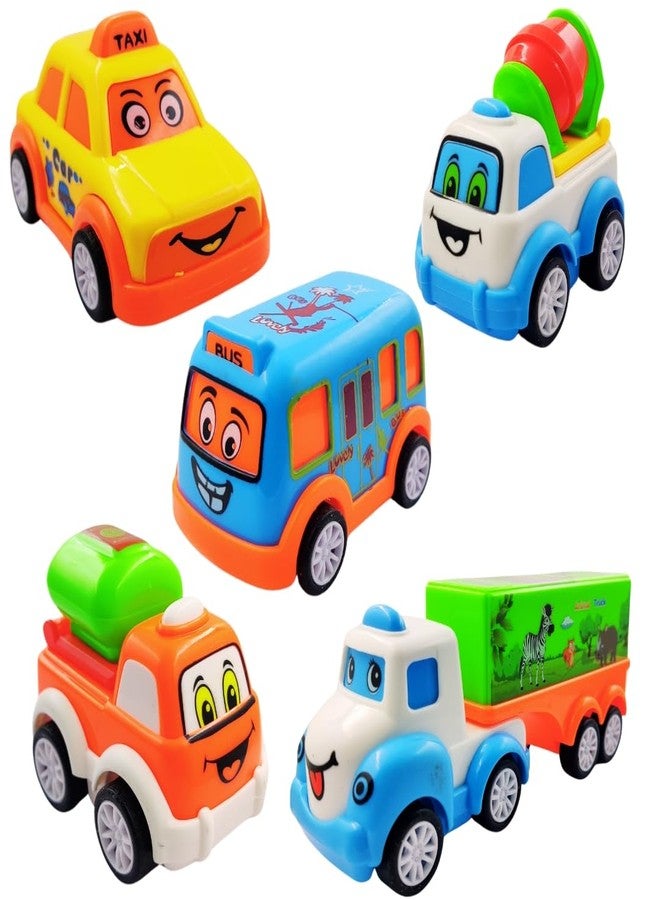 بلس بوينت سيارات ألعاب الأطفال من بلس بوينت للأولاد بعمر سنة واحدة | مجموعة سيارات دفع وسحب للخلف، لعبة للأطفال الصغار، هدية عيد ميلاد للأولاد والبنات من عمر سنة إلى ثلاث سنوات (5 قطع)، متعددة الألوان - Image 1